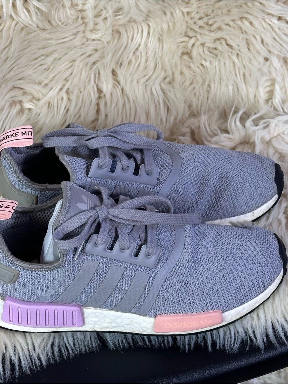 adidas Lavender Knit NMD R1 with Pink Accents